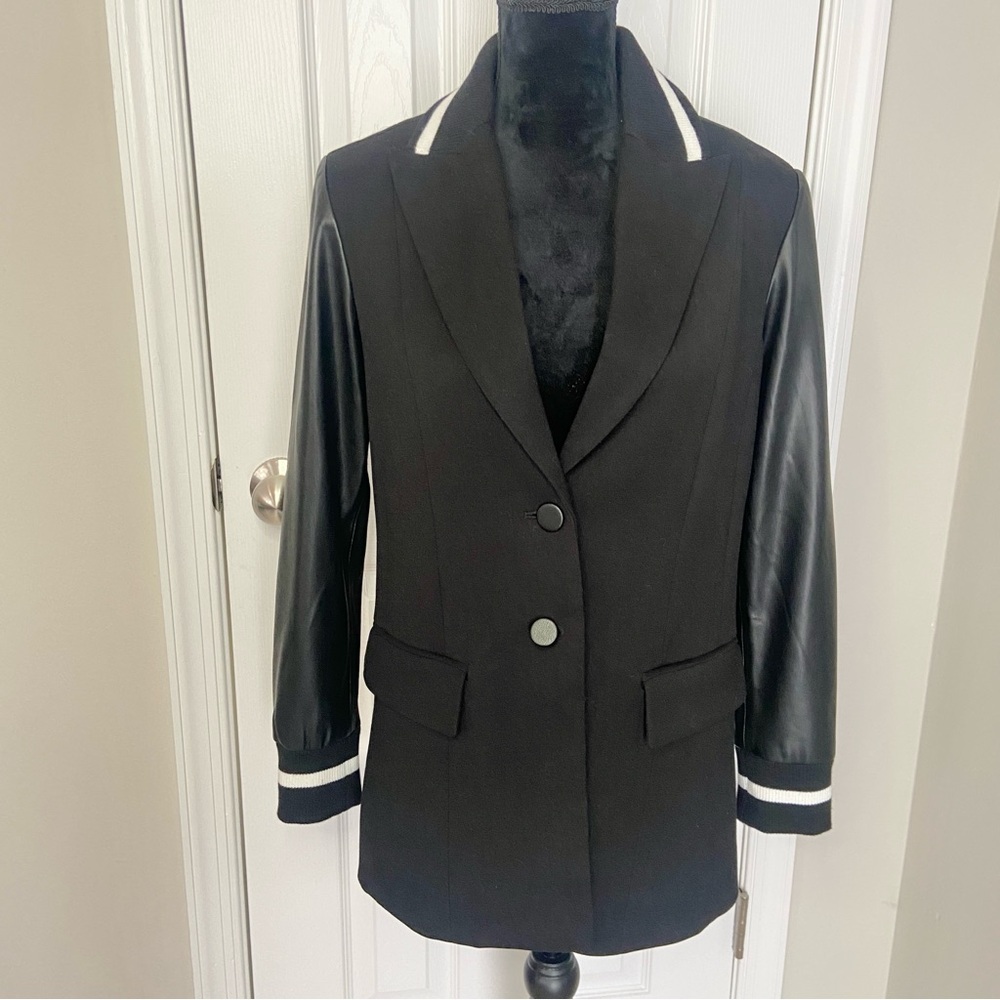 Blue Revival Varsity Blazer in Black Helen Blazer Fit Size XS NEW with Tags